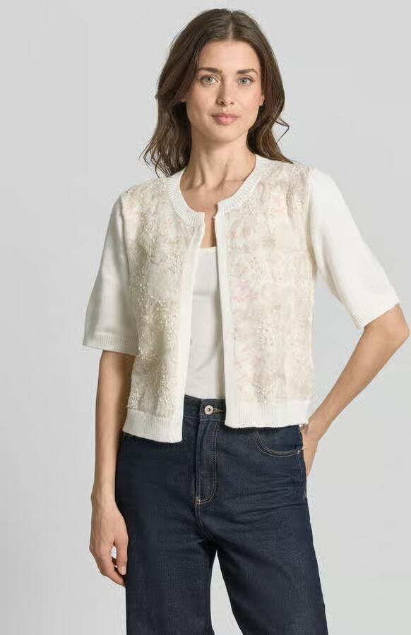 MORE & MORE cardigan met florale print en met siersteentjes - Foto 3