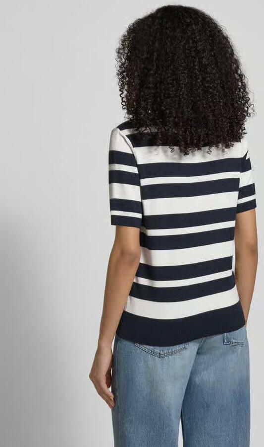 MORE & MORE Gebreid shirt met Ronde hals en Labeldetail - Foto 2