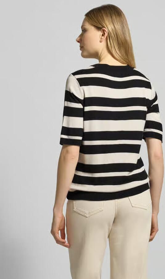 MORE & MORE Gebreid shirt met Ronde hals en Labeldetail - Foto 3