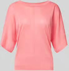 MORE & MORE Gebreid shirt van viscosemix met deelnaad