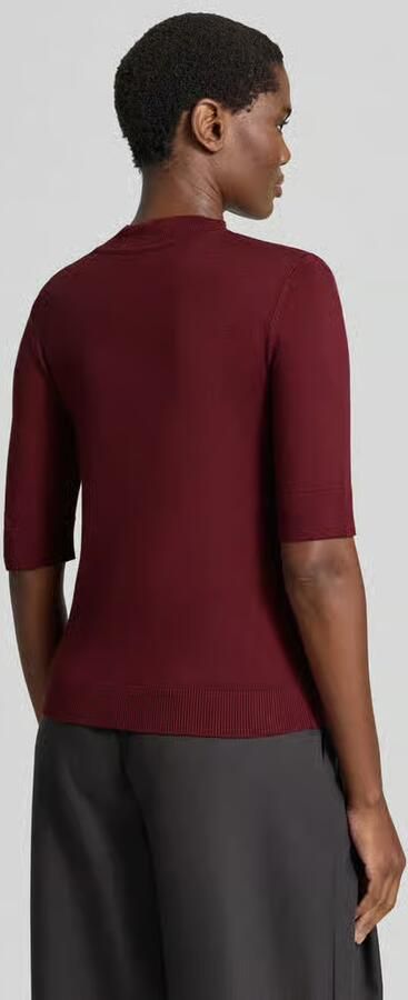 MORE & MORE Gebreid shirt van viscosemix met een geribde ronde hals - Foto 3