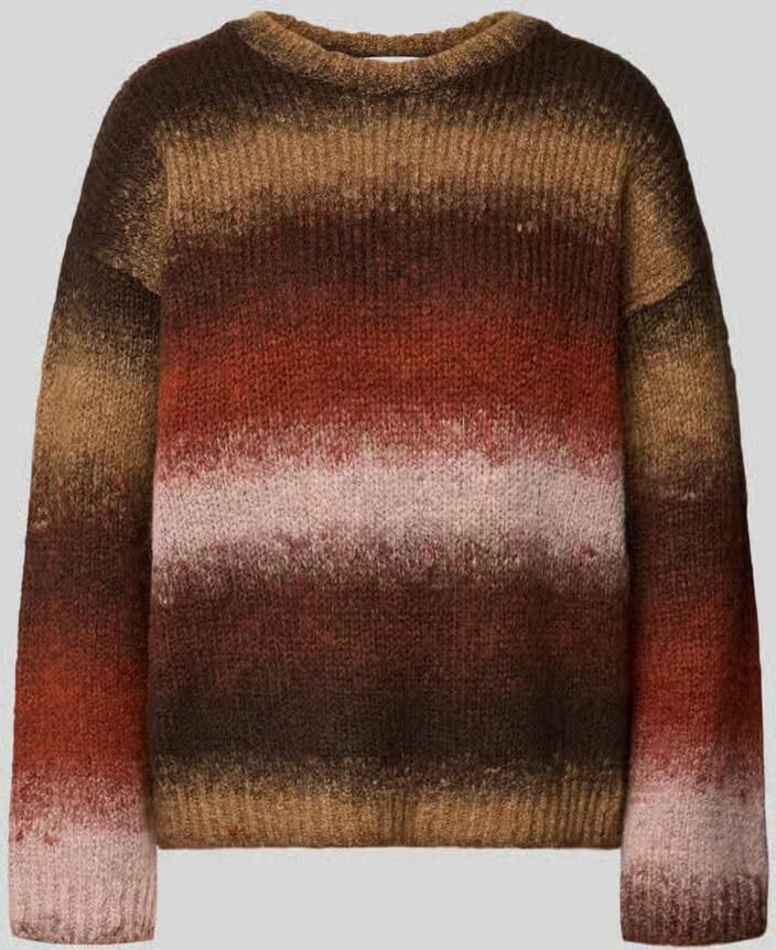MORE & MORE Gebreide pullover in all-over look met ronde hals