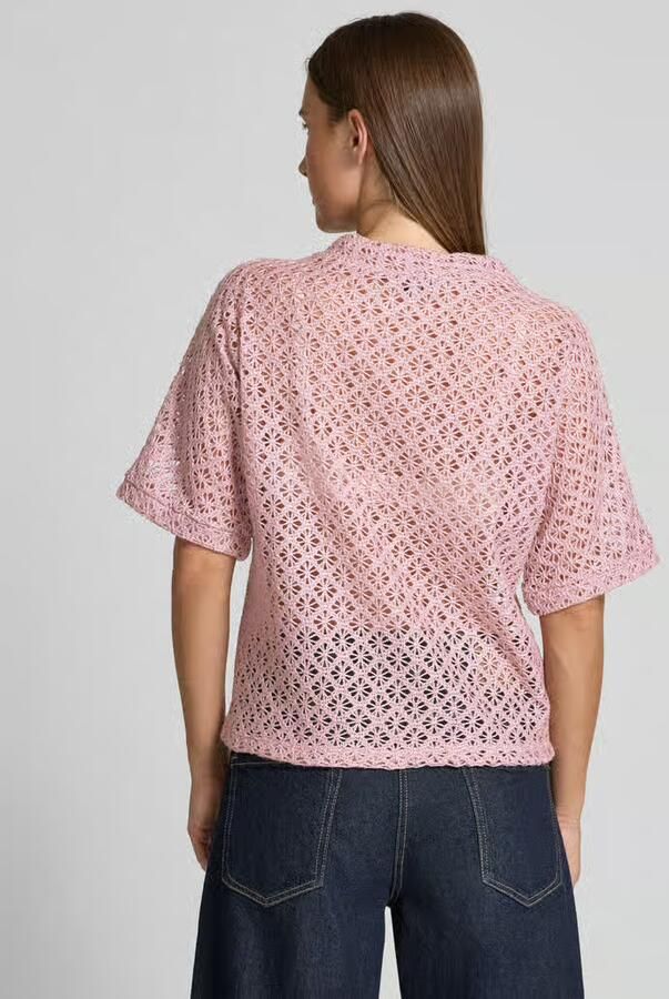 MORE & MORE Gebreide pullover met broderie anglaise