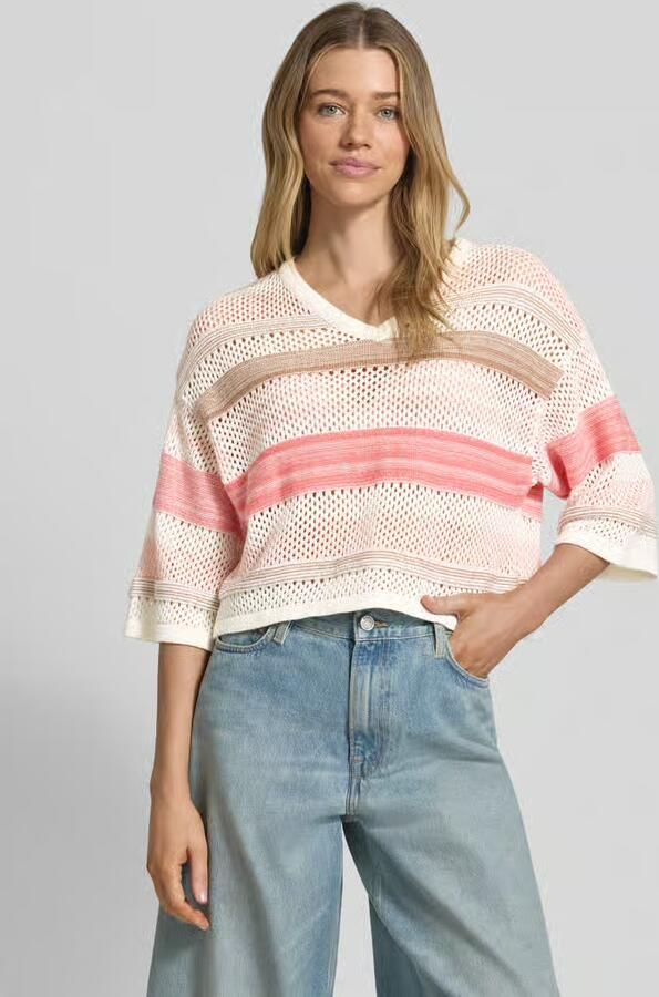 MORE & MORE Gebreide pullover met V-hals en 3 4-mouw - Foto 3
