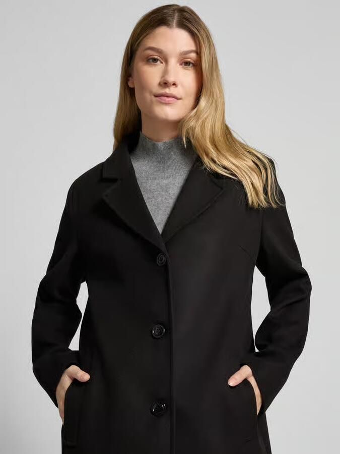 MORE & MORE Lange jas met viscose en reverskraag