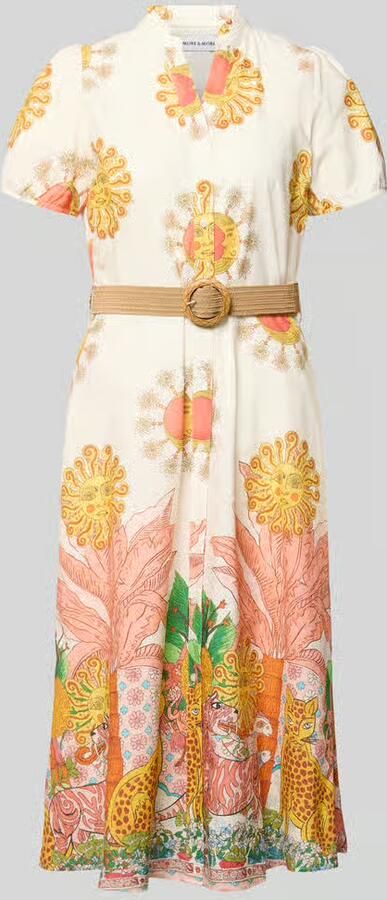 MORE & MORE midi-jurk in all-over look met riem - Foto 2