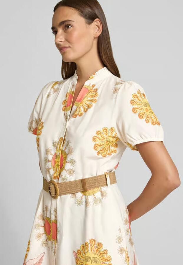 MORE & MORE midi-jurk in all-over look met riem