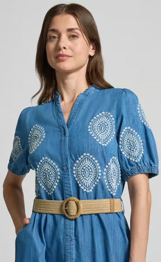 MORE & MORE midi-jurk in denimlook met lyocell