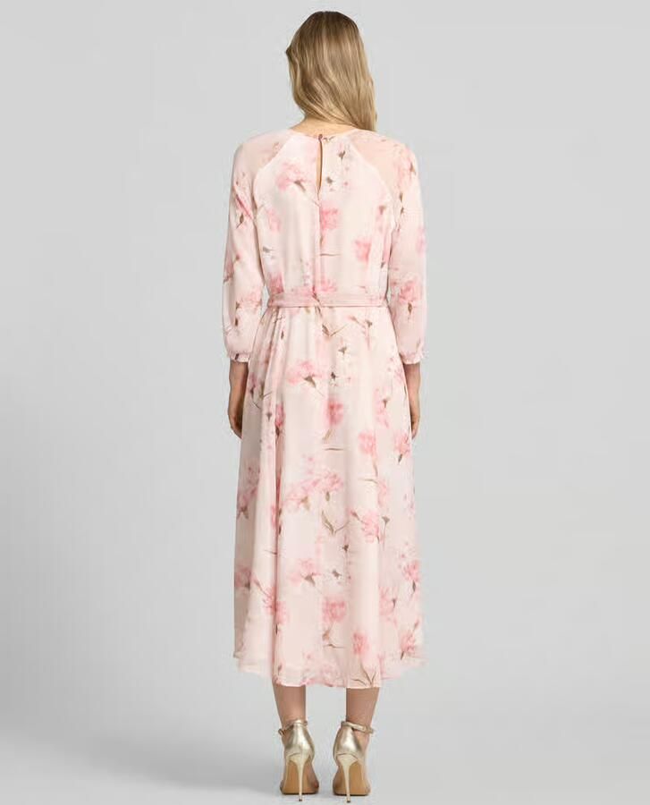 MORE & MORE midi-jurk met strikceintuur