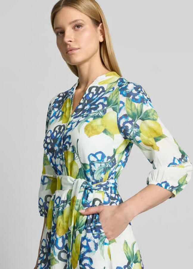 MORE & MORE midi-jurk met tuniekkraag en knoopsluiting