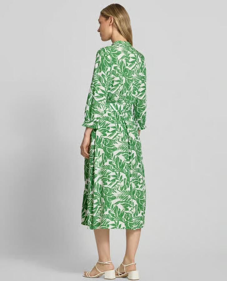 MORE & MORE Midi-jurk van pure viscose met platte kraag