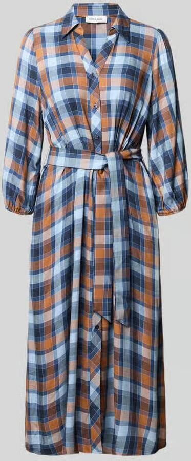 MORE & MORE Midi-jurk van pure viscose met platte kraag - Foto 3