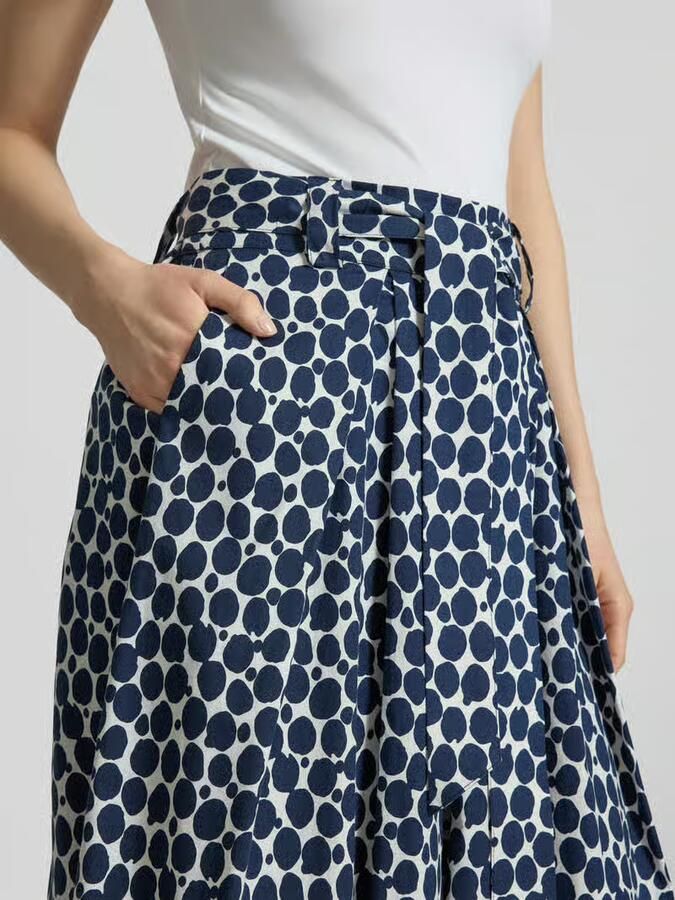 MORE & MORE Midirok in allover-look met elastische tailleband