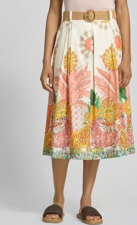 MORE & MORE Midirok in all-over look met riem - Foto 3