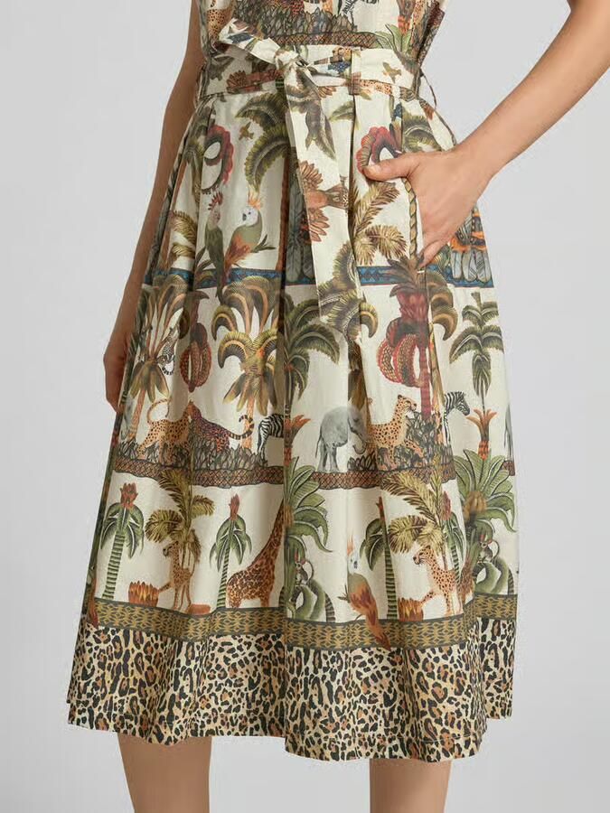 MORE & MORE Midirok in all-over look met strikceintuur