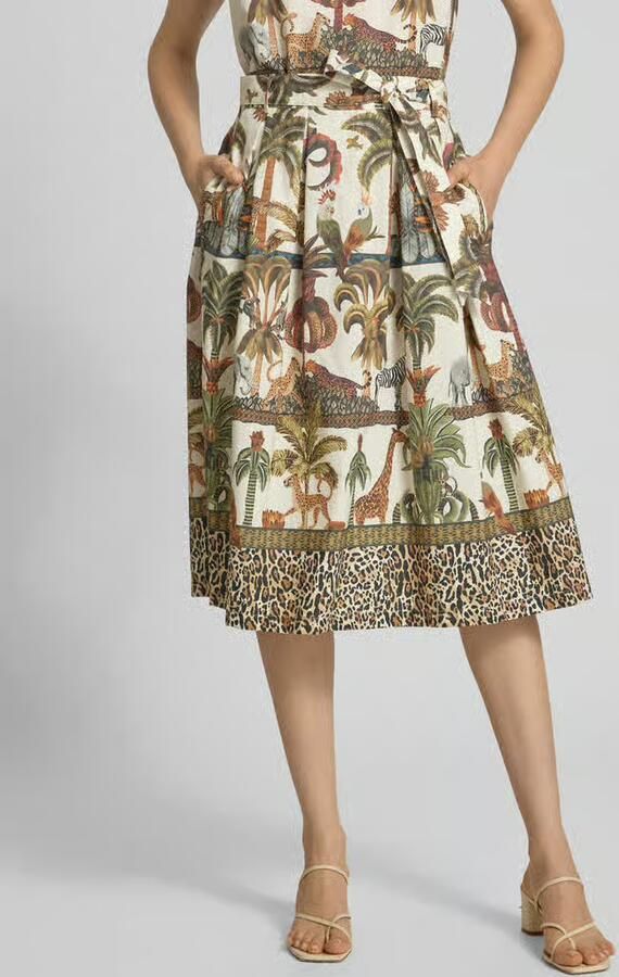 MORE & MORE Midirok in all-over look met strikceintuur - Foto 3
