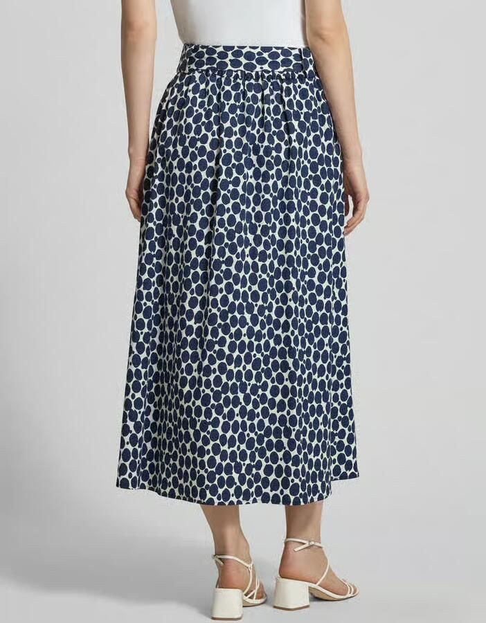 MORE & MORE Midirok in allover-look met elastische tailleband