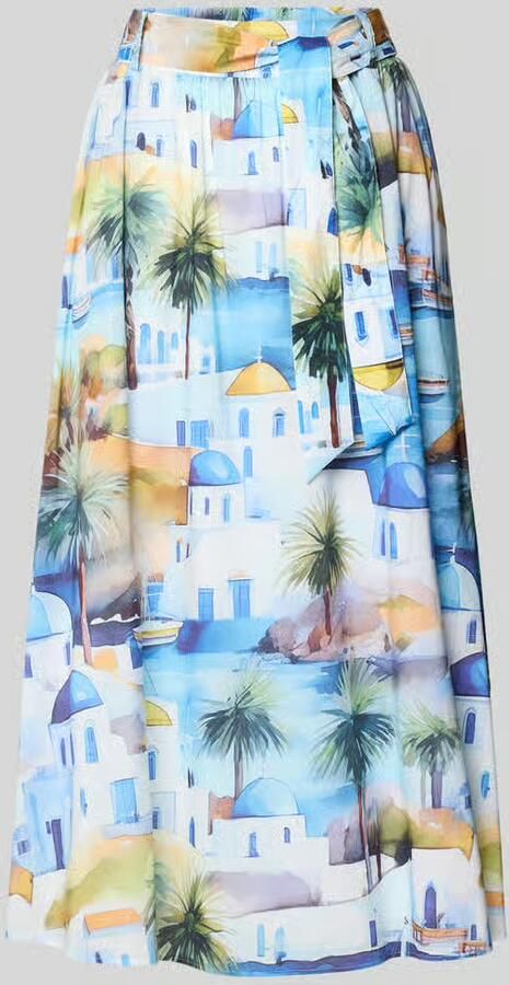 MORE & MORE Midirok van viscosemix met all-over motiefprint - Foto 2