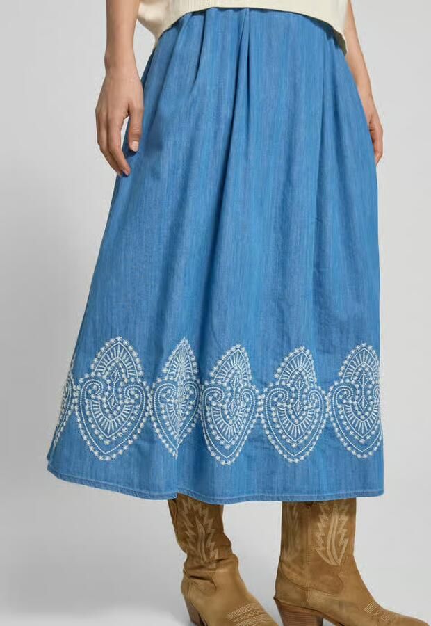 MORE & MORE Minirok in denimlook met stitchings