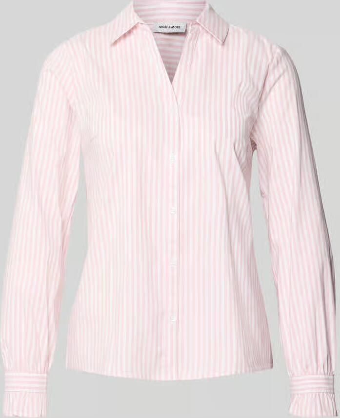 MORE & MORE Overhemdblouse van katoenmix