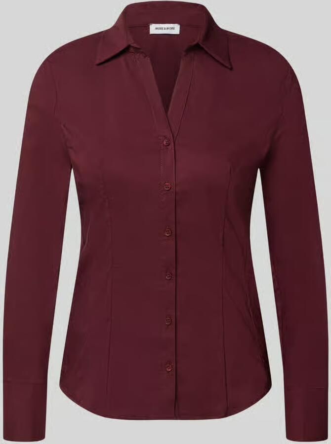 MORE & MORE Overhemdblouse van katoenmix