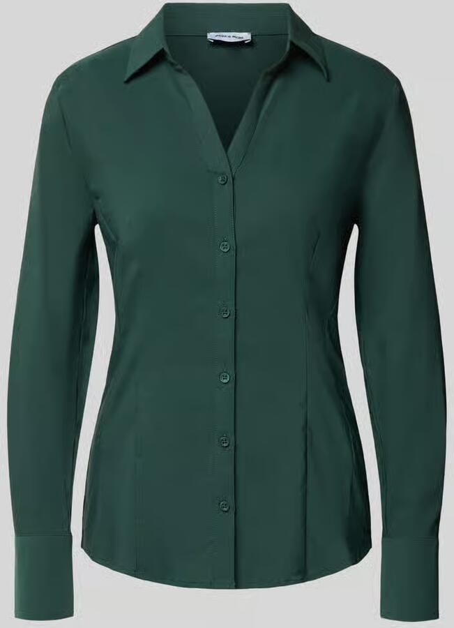 MORE & MORE Overhemdblouse van katoenmix