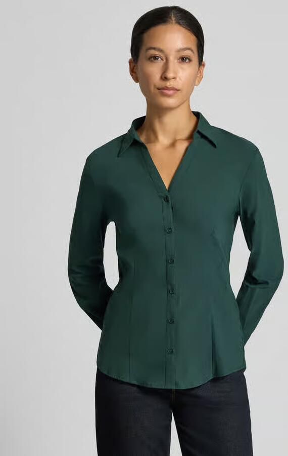 MORE & MORE Overhemdblouse van katoenmix - Foto 2