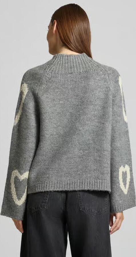 MORE & MORE Oversized gebreide pullover met opstaande kraag