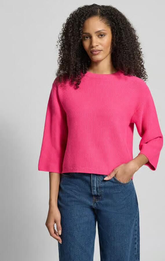 MORE & MORE Oversized gebreide pullover van viscosemix met opstaande kraag - Foto 3