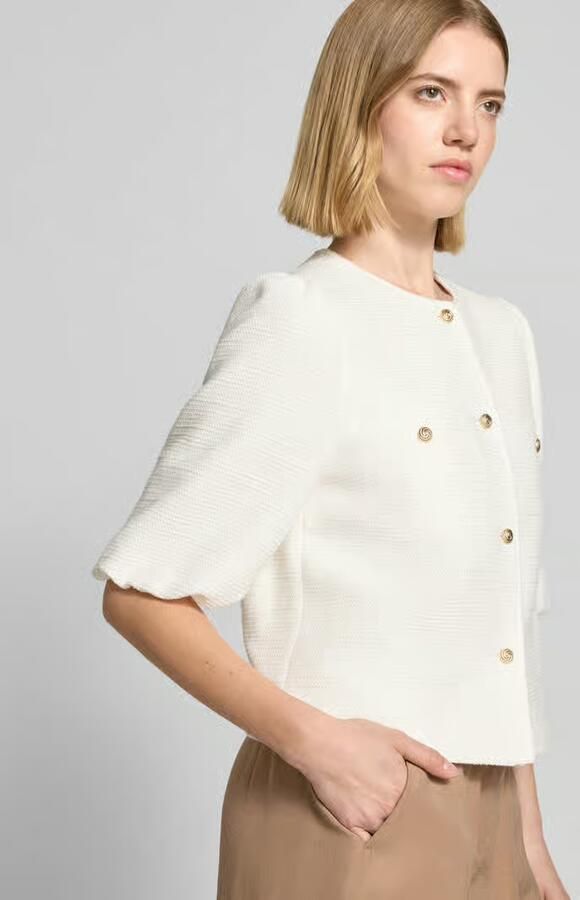 MORE & MORE regular fit blazer van viscosemix met pofmouwen - Foto 2
