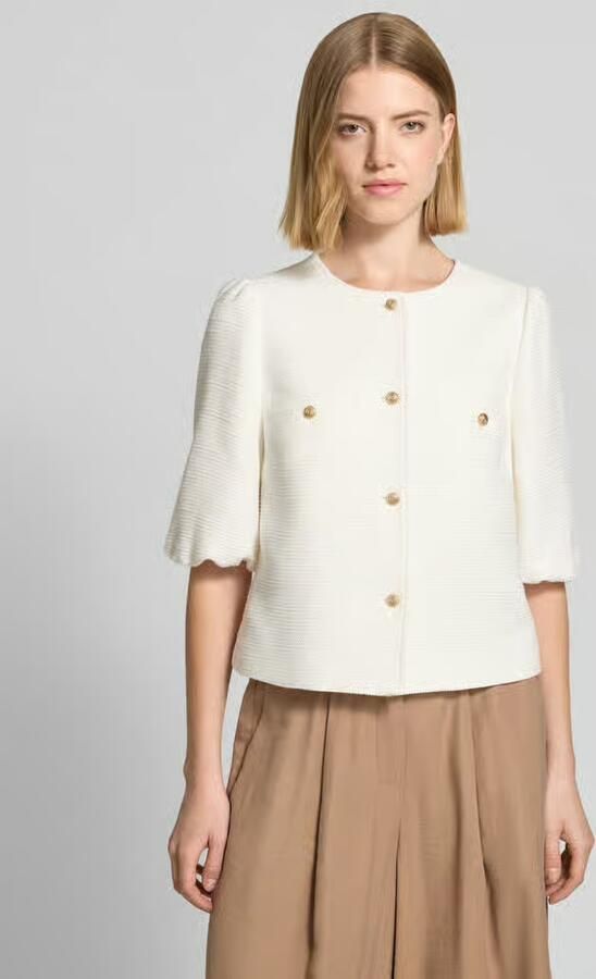 MORE & MORE regular fit blazer van viscosemix met pofmouwen - Foto 3