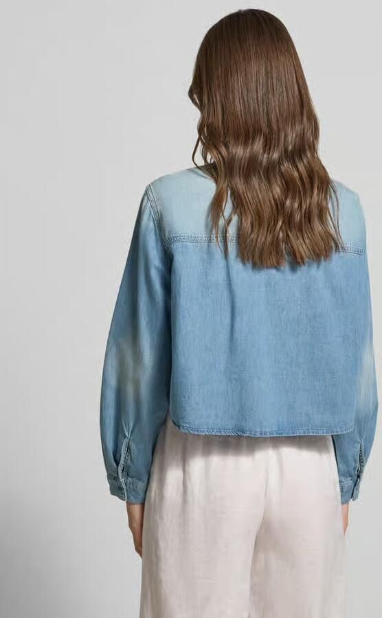 MORE & MORE Regular fit blouse in denimlook met kanten inzet - Foto 2