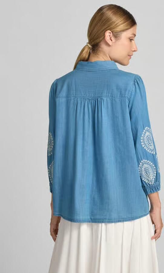 MORE & MORE regular fit blouse in denimlook met stitchings - Foto 3