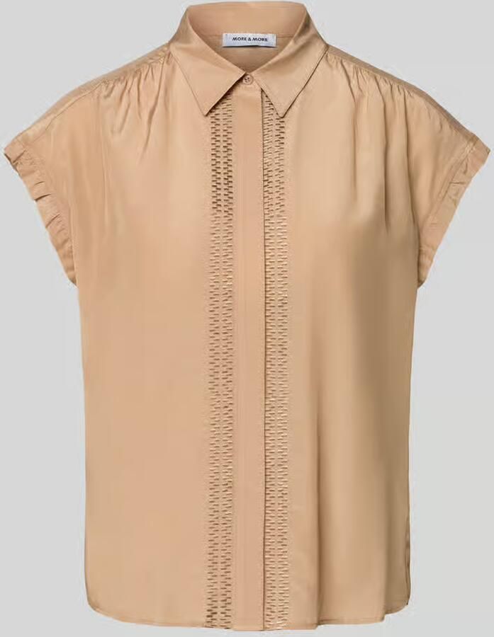 MORE & MORE regular fit blouse met blinde knoopsluiting