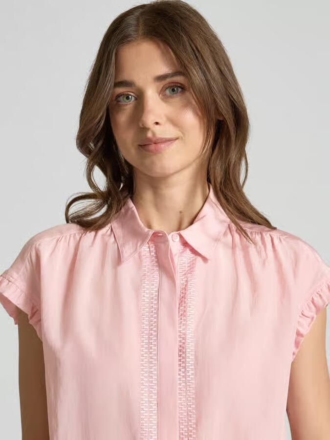 MORE & MORE regular fit blouse met blinde knoopsluiting