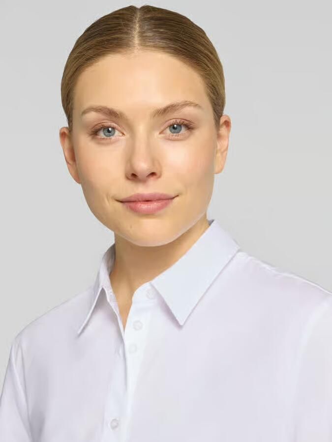 MORE & MORE regular fit blouse met korte mouwen met pofmouwen
