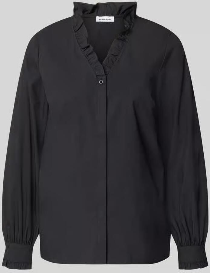 MORE & MORE Regular fit Blouse met lange mouwen van Katoenmix