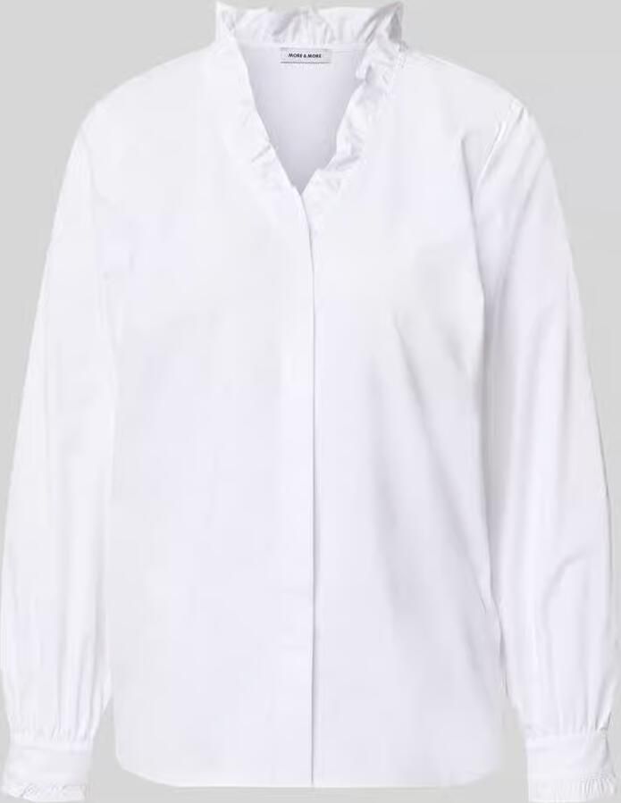 MORE & MORE Regular fit Blouse met lange mouwen van Katoenmix