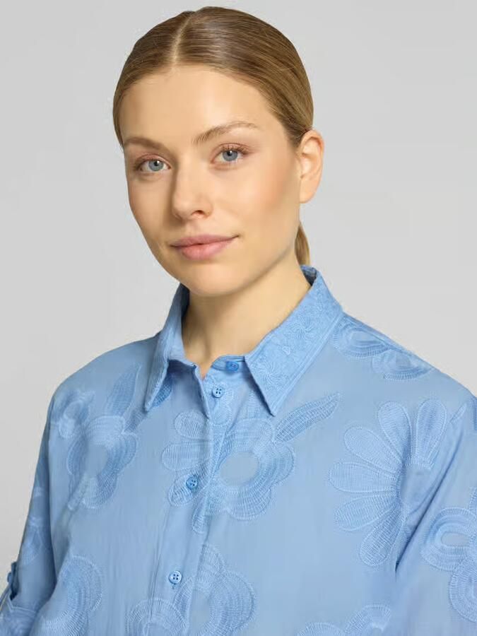MORE & MORE Regular fit blouse met stitchings en 3 4-mouw
