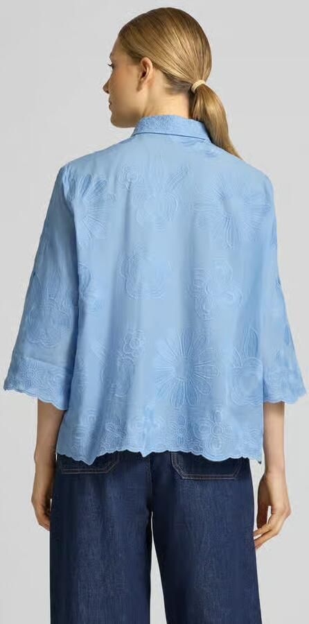 MORE & MORE Regular fit blouse met stitchings en 3 4-mouw - Foto 4