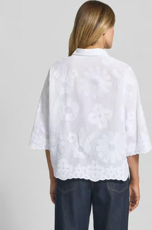 MORE & MORE Regular fit blouse met stitchings en 3 4-mouw - Foto 2