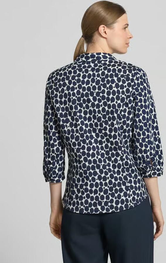MORE & MORE Regular fit blouse met V-hals en 3 4-mouwen