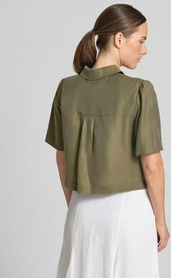 MORE & MORE Regular fit blouse van lyocellmix met borstzakken - Foto 3