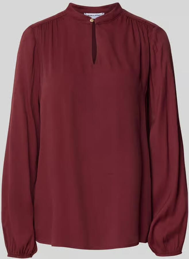 MORE & MORE Regular fit blouse van viscose met druppelvormige hals