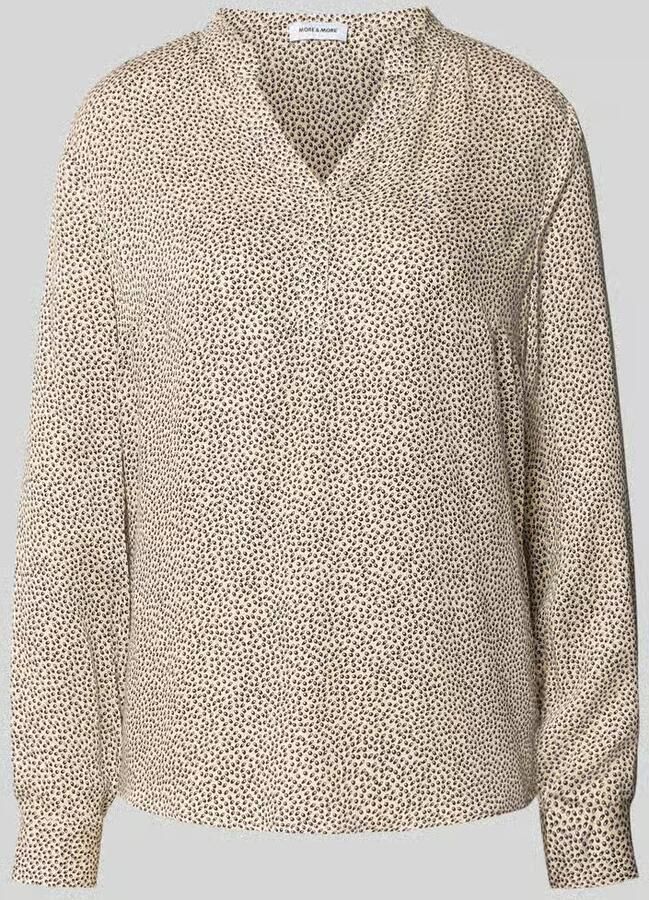 MORE & MORE Regular fit blouse van viscose met v-hals