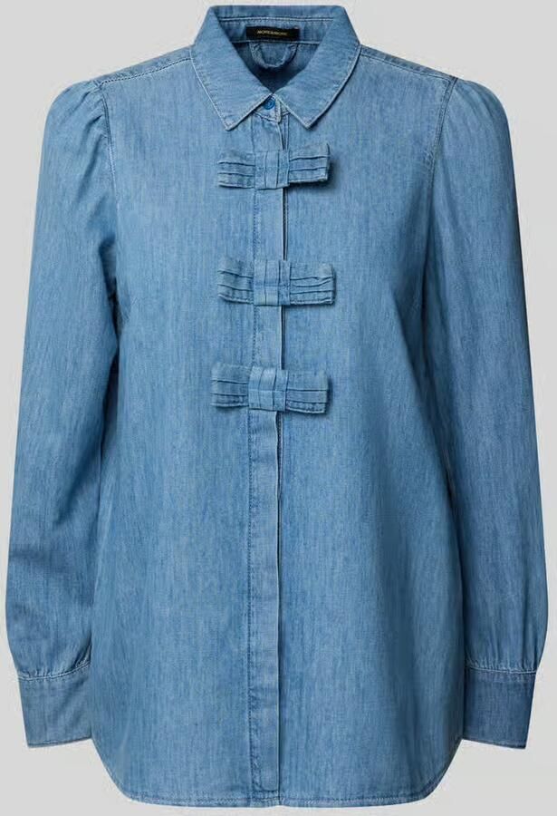 MORE & MORE Regular fit jeansblouse met blinde knoopsluiting - Foto 2