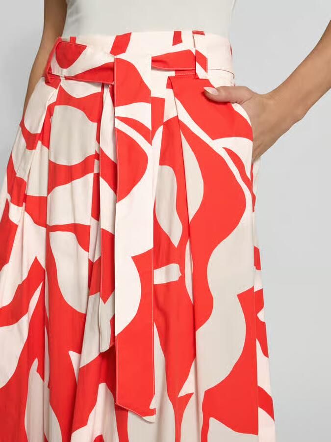 MORE & MORE Regular fit midirok met florale all-over print