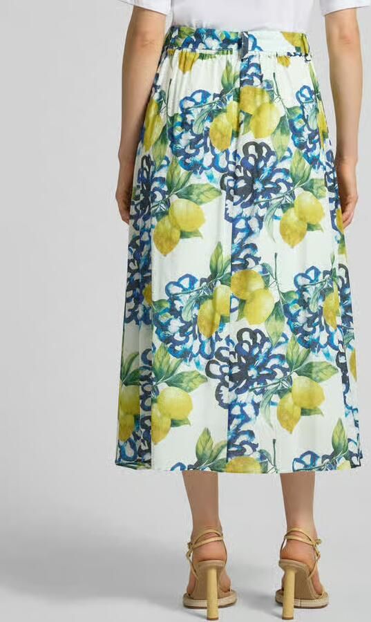 MORE & MORE Regular fit midirok met florale all-over print