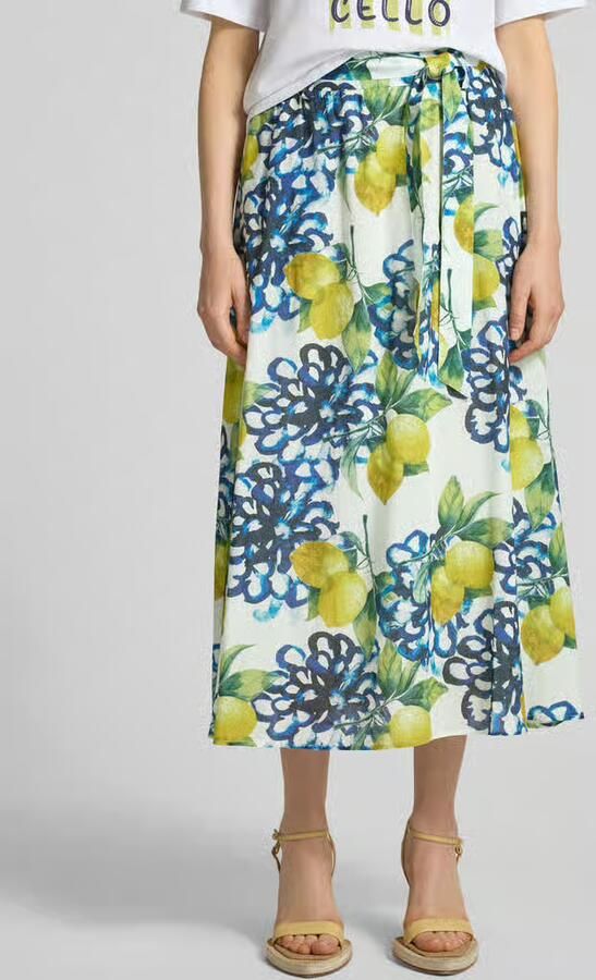 MORE & MORE Regular fit midirok met florale all-over print - Foto 3