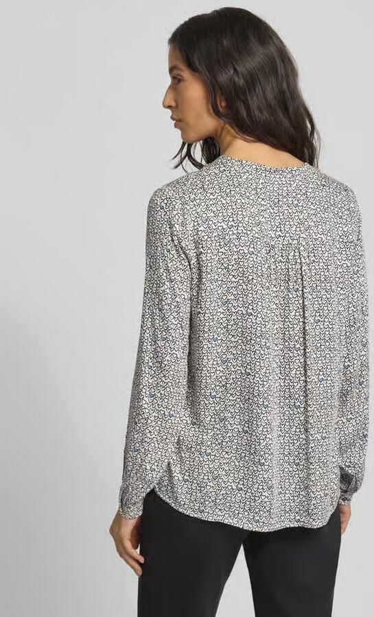 MORE & MORE Regular fit overhemdblouse van viscose met V-hals